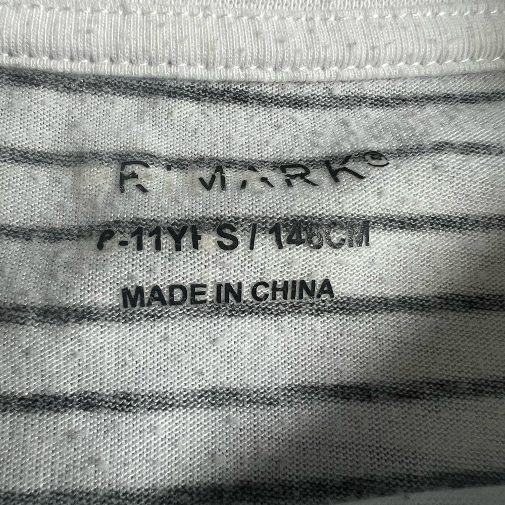 Primark Kids Black and White Striped Long Sleeve Tee - Picture 4 of 5